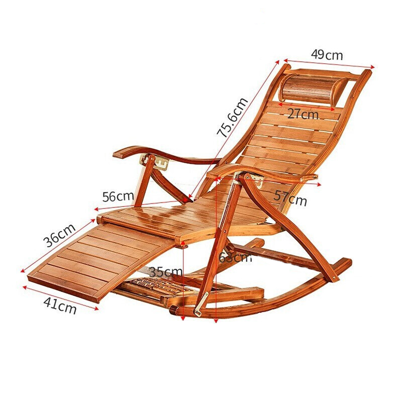 Rocking Chair Bamboo Rocking Chair Reclining Chair Elderly Rocking Chair Rattan Chair Adult Rocking Chair Balcony Lunch Break Chair